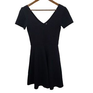 Design Lab Lord & Taylor Black Fit & Flare Knit Dress Womens XS